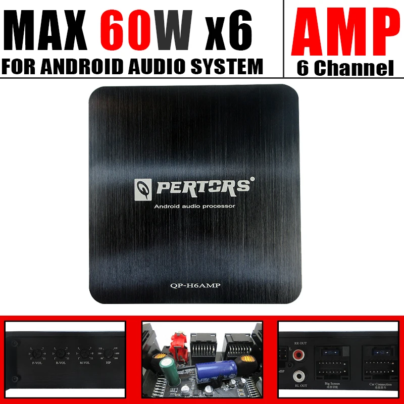 6-Channel Car Amplifier A/B Class (60Wx6) 360W Max  for Large Display Android Devices Audio Subwoofer Speakers Car Stereo AMP