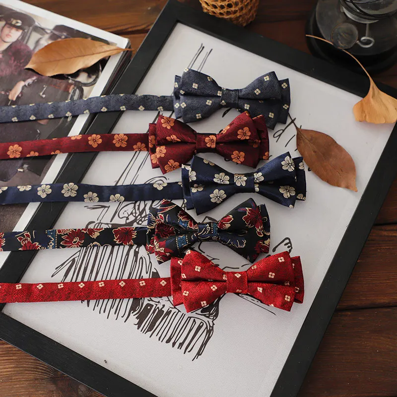 Men's Polyester Flower Bow Ties Gentleman Formal Anchor Bowtie Wedding Party Tuxedo Suit Accessories Daily Neckwear Butterfly