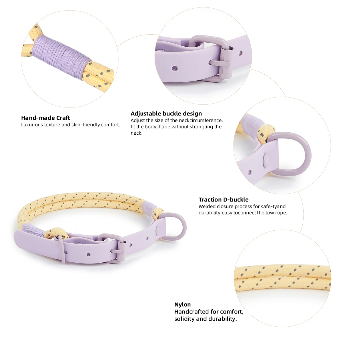 Popular Pet Dog Collar and Leash Set For Dogs Supplies Adjustable Design Nylon Reflective Dog Lead Rope Safety Breathable Collar
