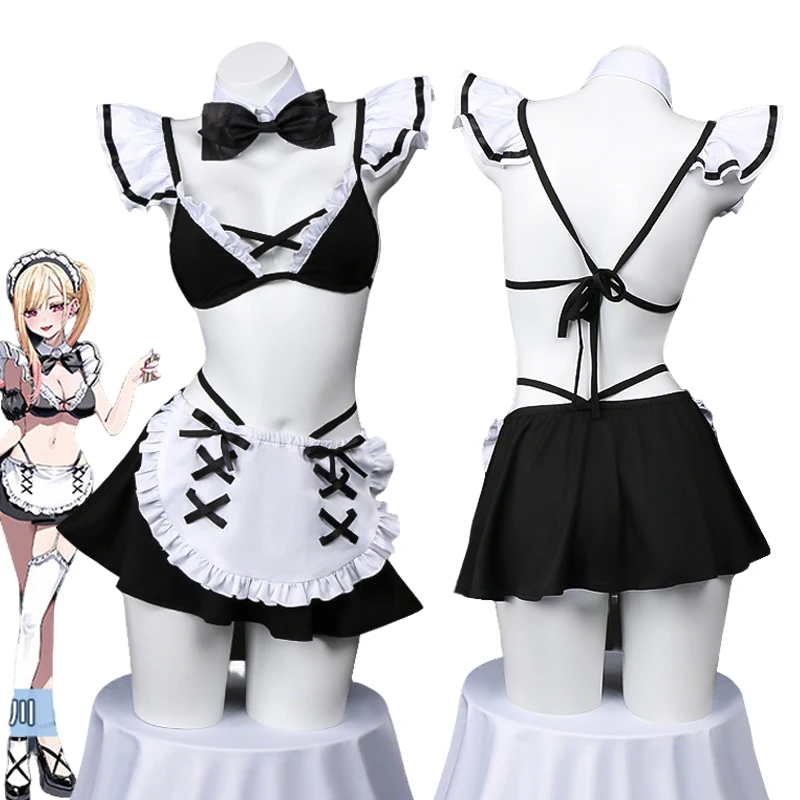 

Костюм для косплея Марин Китагава из аниме «Моя доспешная служанка»: женский наряд горничной, сексуальный купальник, униформа, карнавальная одежда