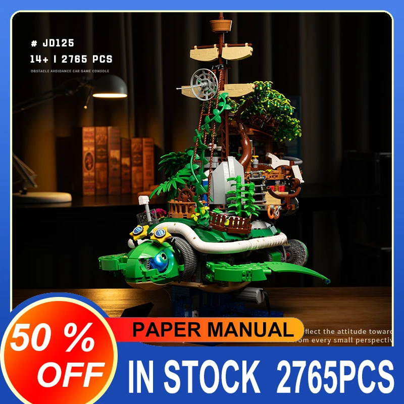 

JD125 2765 шт., электрический остров черепахи, строительные блоки, кирпичи, модель, декоративные детские игрушки, Рождественский подарочный набор для детей