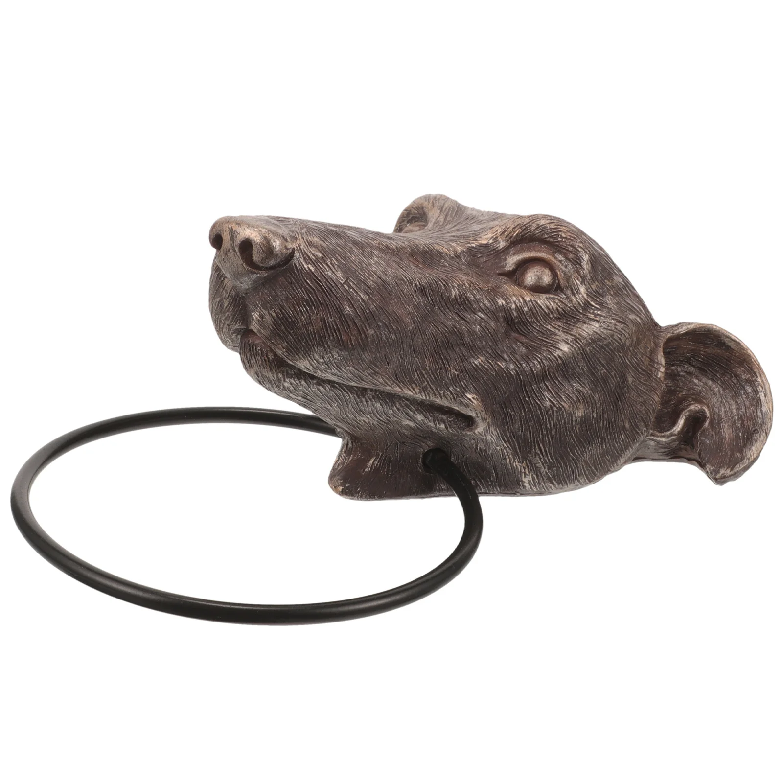 

Dog Head Door Knocker Resin Finish Outdoor Security Handle Front Entry Decorative Hardware Exterior Door Knockers
