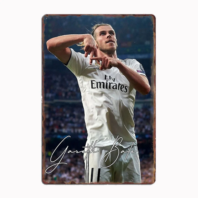 

Gareth Bale Football Player Poster Metal Sign Football Club Tin Custom Bar Indoor Decor Posters Home Wall Decor Room Decoration