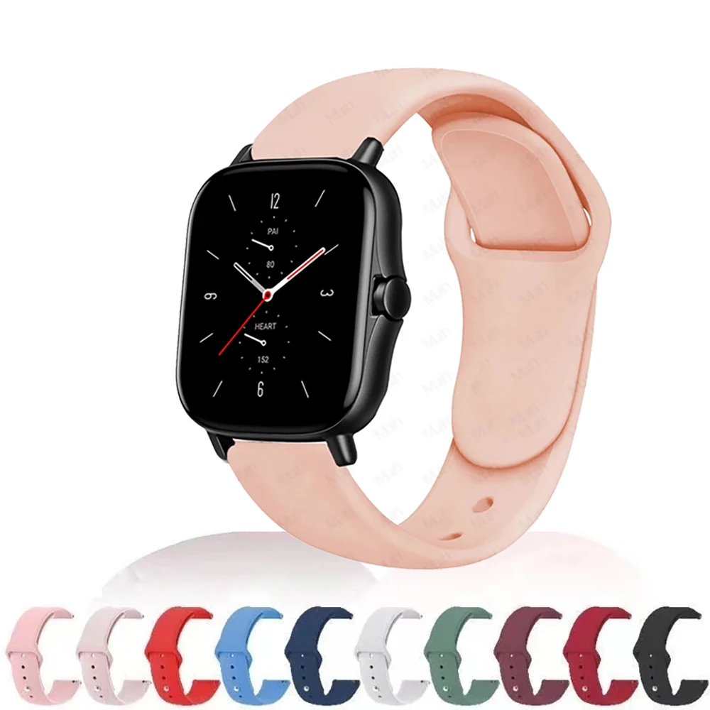 Silicone Wrist Strap For Amazfit Active/GTS/4/2/2e/GTS2 Mini/3/Bip 3 Pro 20mm Smartwatch Bracelet Amazfit GTR Mini/42mm Strap