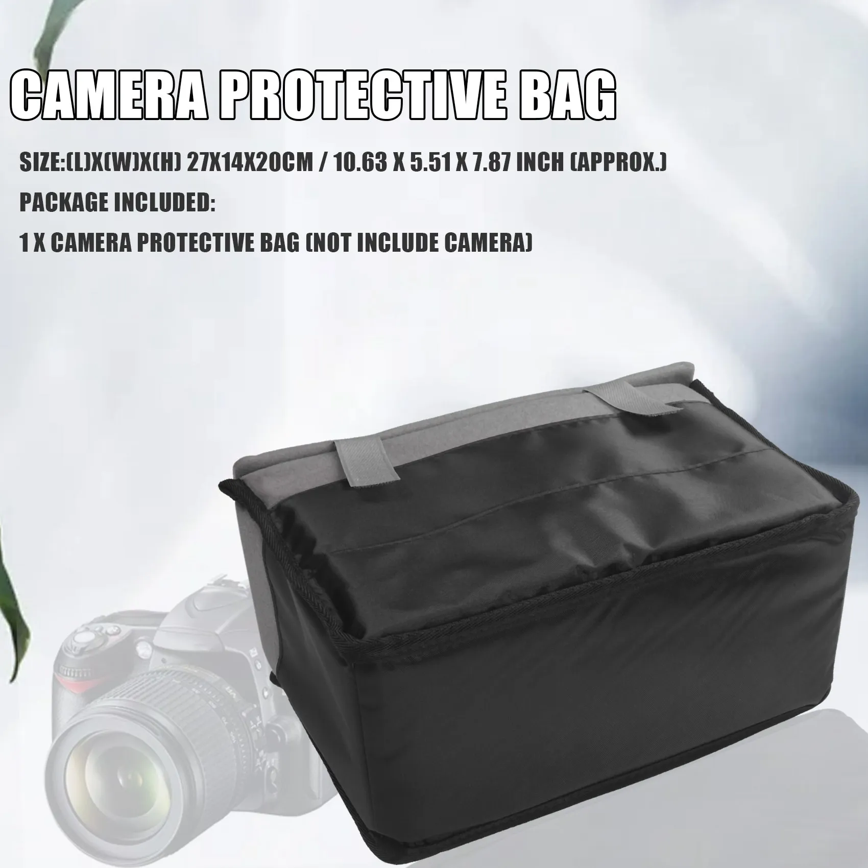 Padded Protective Bag Insert Liner Case for DSLR Camera, Lens and Accessories Black