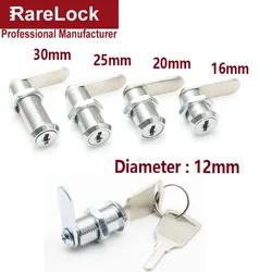 Mini Cam Lock with 2 Keys Diameter 12mm Zinc Alloy Easy Installed for Cabinet Drawer Furniture Hardware Rarelock G1