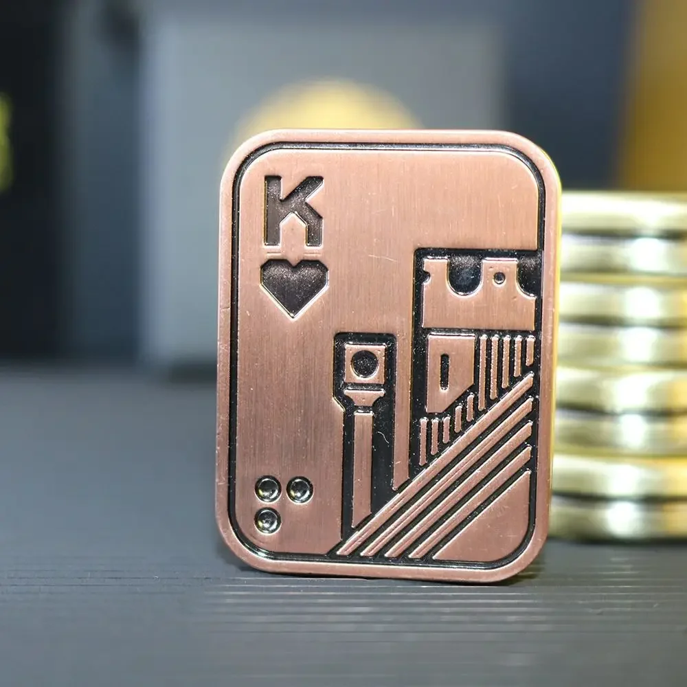 1 unidad de juguetes de póker EDC de Metal, deslizador de tarjeta de empuje de póker de Metal, juguete para aliviar el estrés, moneda háptica, juguetes de escritorio de oficina, regalos para adultos