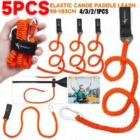 5-1PCS Elastic Kayak Canoe Paddle Leash Safety Boat Fishing Rod Pole Coiled Lanyards Anti-Lost Rope Rowing Kayak Paddle Leash