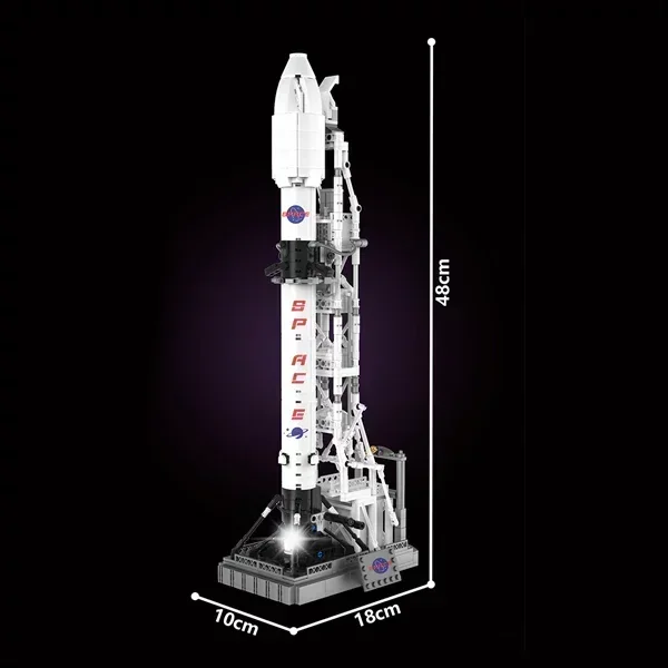 Creative Expert Moon Landing Program Space Rocket X Buildings Blocks Sets Launch System Tower Spaceship Model Bricks Toys 869PCS view 2