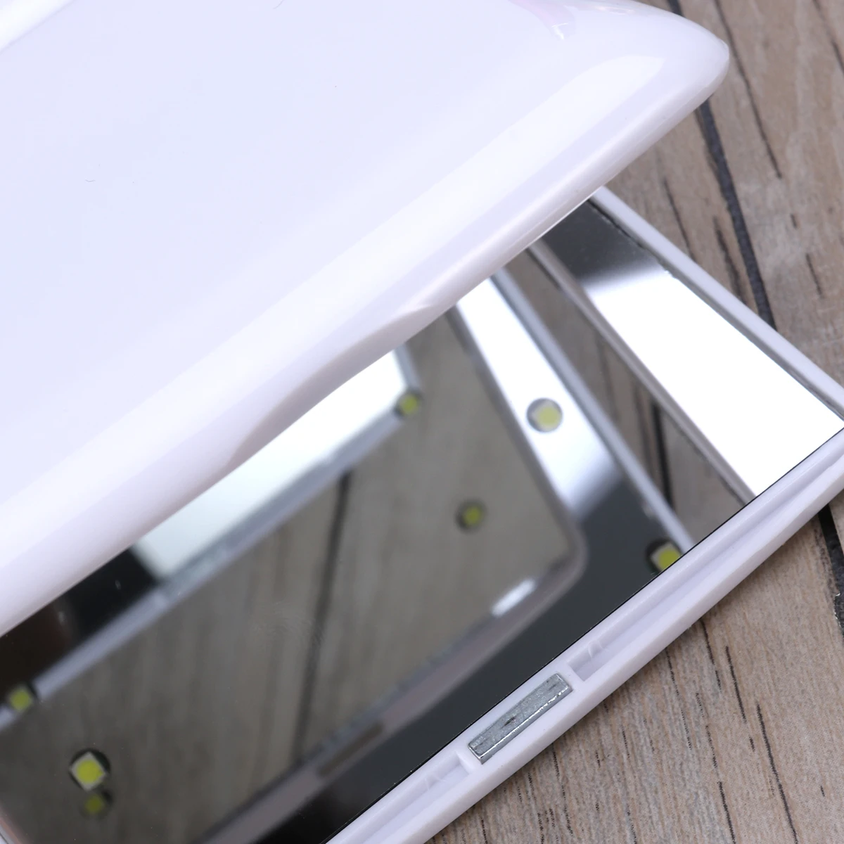 

Led Lighted Makeup Mirror Folding Portable With Led Lights For Travel Home Use Compact Durable Rotating Tool For