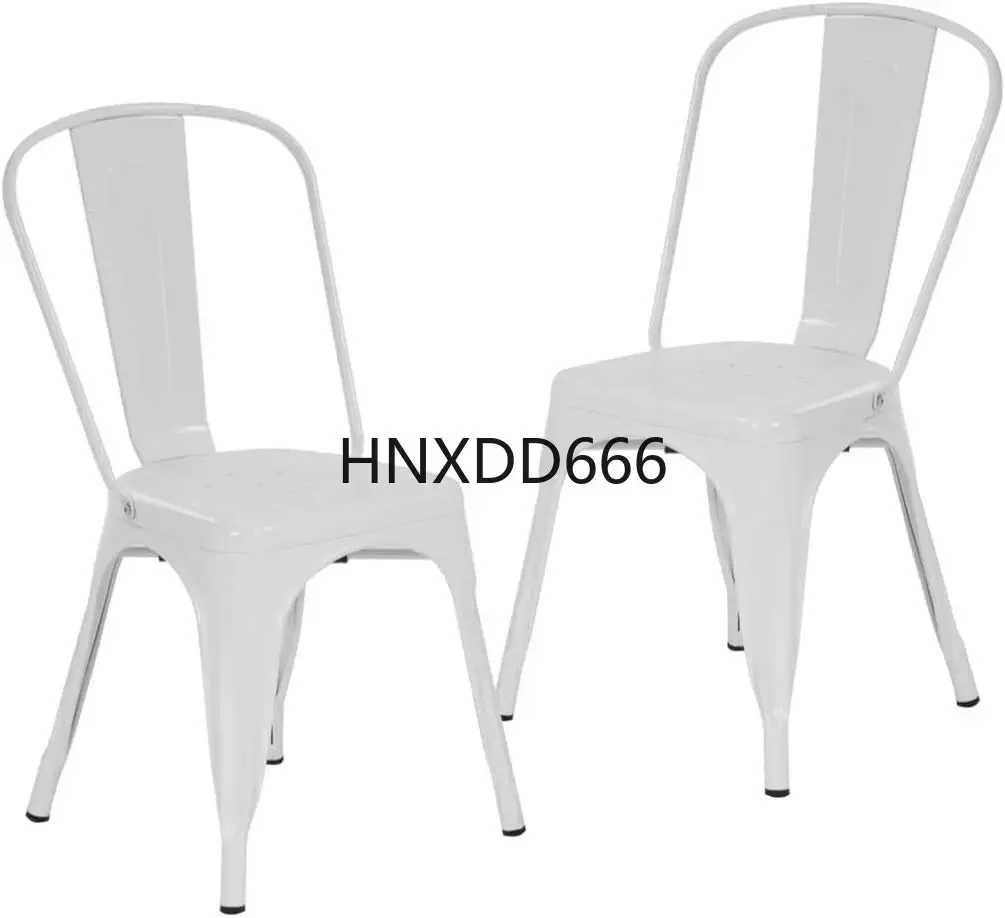 Metal Dining Chairs Indoor-Outdoor Staable Chic Restaurant Side Bistro Chair Set Of 2, 18 H Seat Height, 330Lbs Weight Capacity