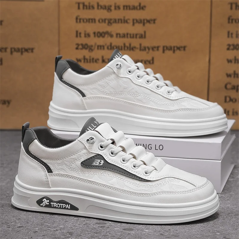 الرجال العلامة التجارية الفاخرة رجل جلد أبيض أحذية رياضية الترفيه المشي الإيطالية أحذية مفلكنة الجوف خارج جديد وصول حذاء كاجوال حجم 47 #6