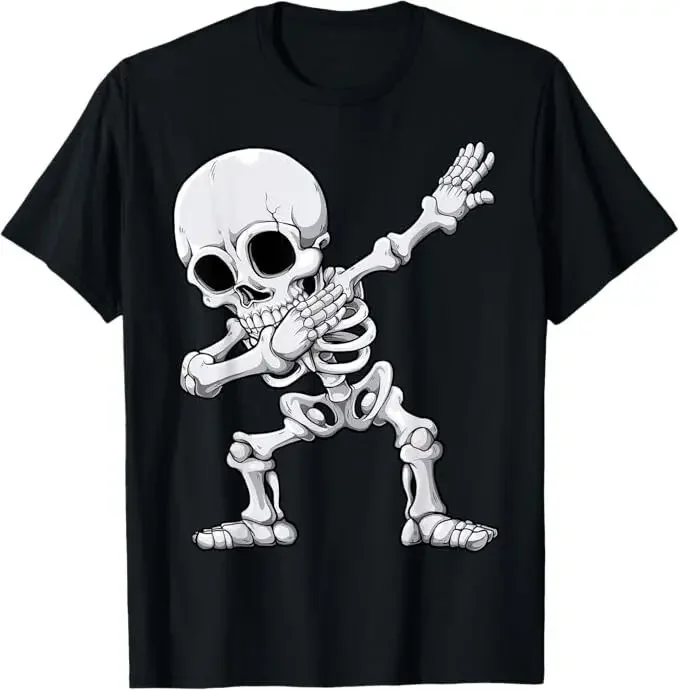 Halloween Boys Men Dabbing Skeleton Skull Rib Cage Dab Dance T-Shirt