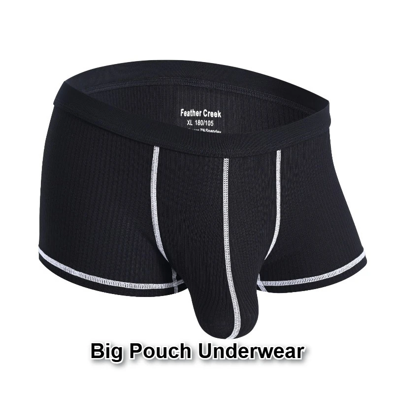 Men's Vertical Stripes Big U-Pouch Sexy Boxers Low Rise Push Up Lifting Underwear Daily Gym Fitness Breathable Summer Lougewear