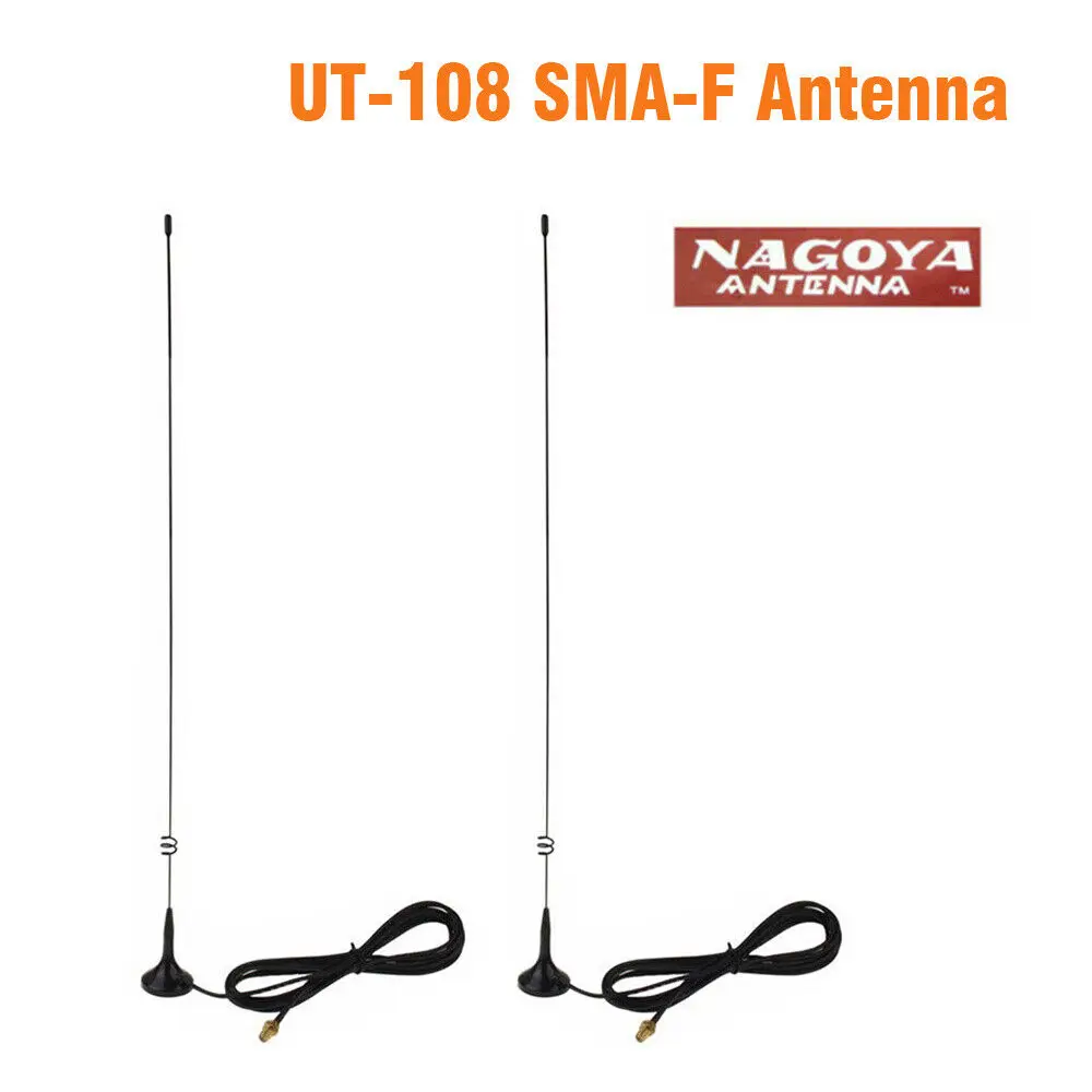 2X UT-108 SMA-Female 20W UHF VHF Mobile Radio Antenna For Baofeng Walkie talkie