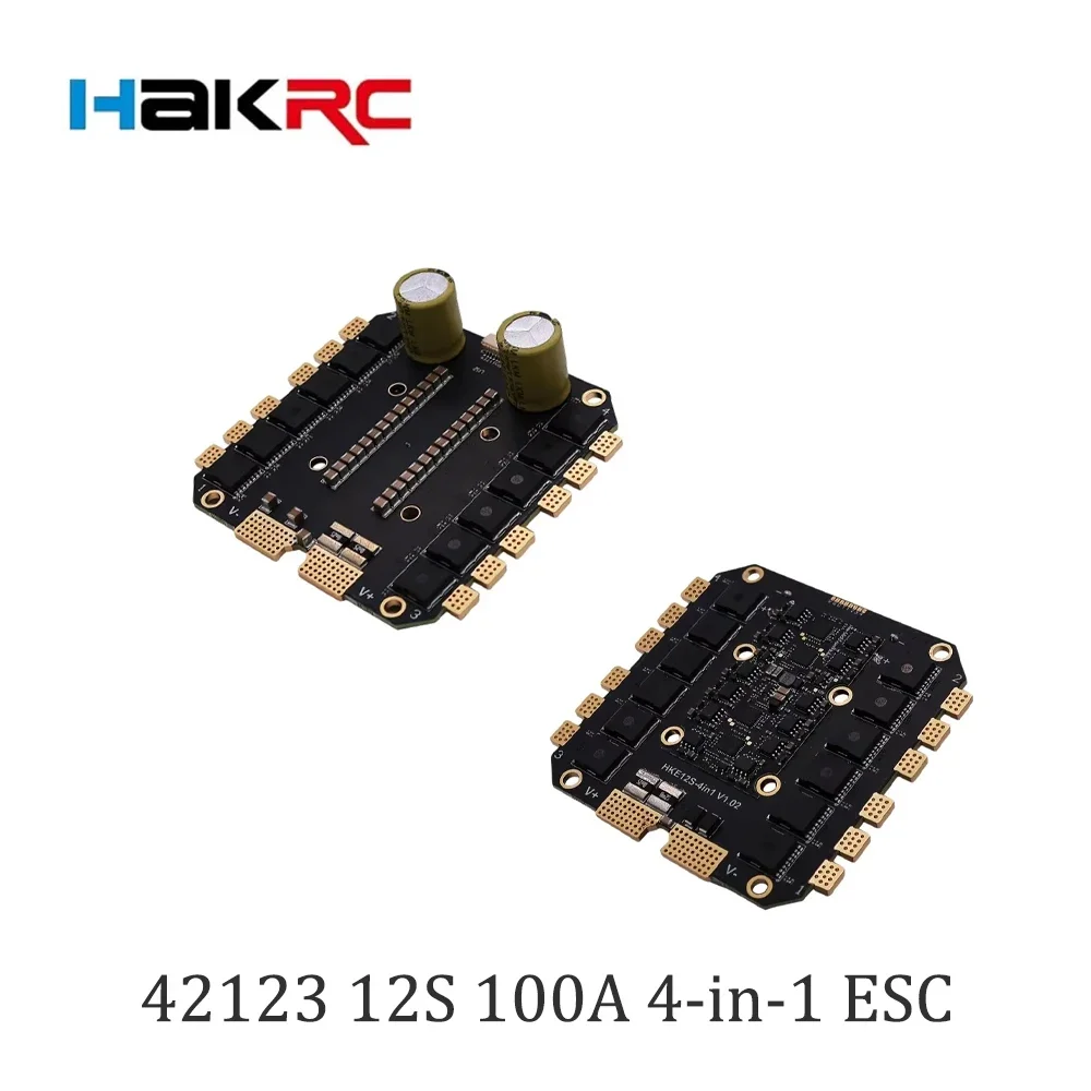UniFly HAKRC 42123 100A 4-in-1 ESC AT32F421 6S-12S Lipo Dual 30.5×60mm Speed Controller FPV Racing Drone Spare Parts