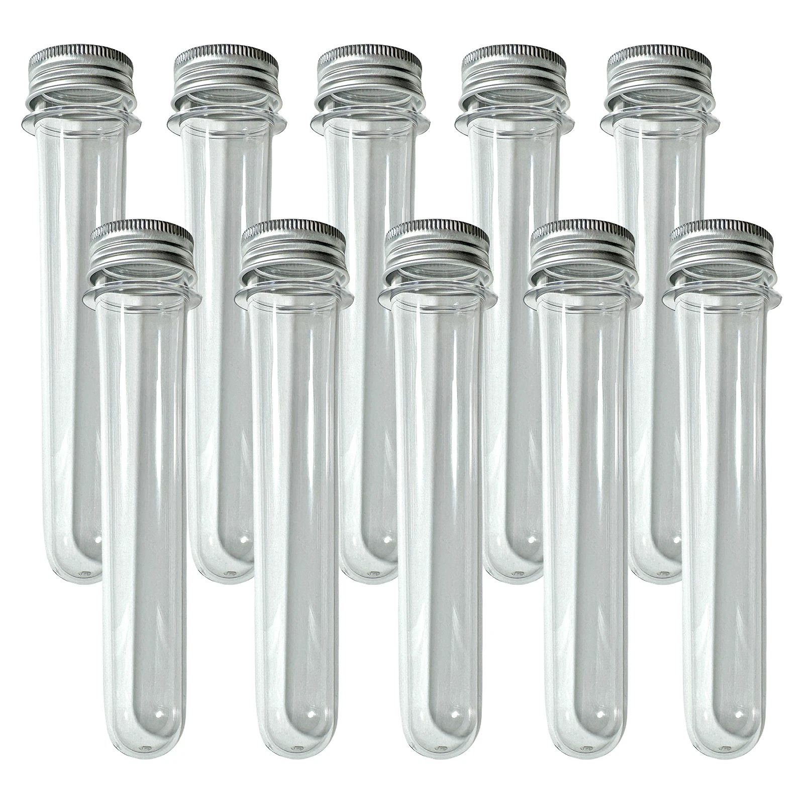 10pcs PET Test Tube with Cap, Candy Spices Plants Dice Sample Display Accessories