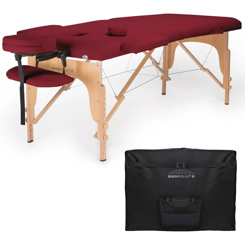 Table de massage pliante portable avec étui de transport, noir, professionnel