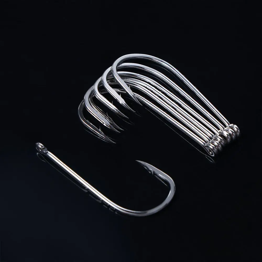 Bait Accessories Single Circle Hook Sharp Barbed Fishhook Long Shank Fishing Hook High Carbon Steel Offset Narrow Bait Hook