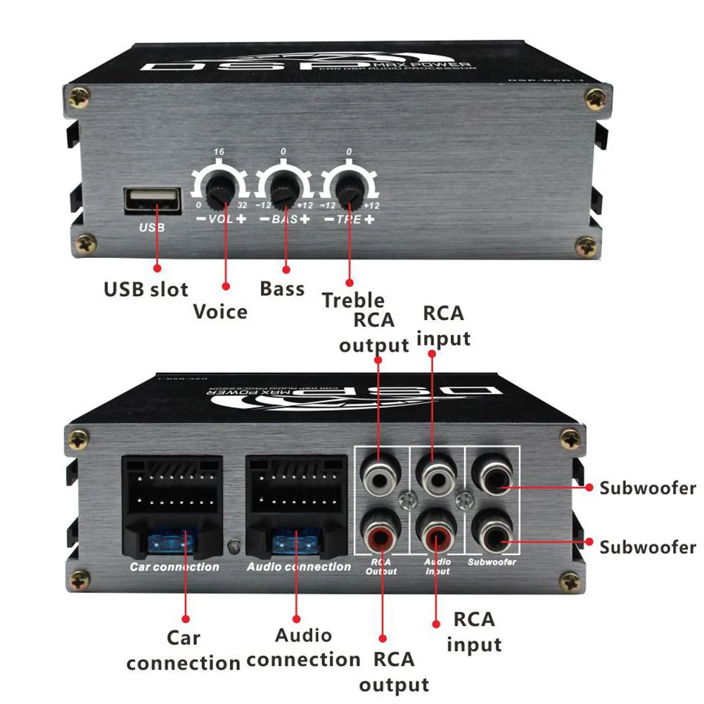 4x50W Car DSP Digital Audio Processor Support APP Control DSP Car Power Amplifier Audio Digital Sound Processor Car Accessories