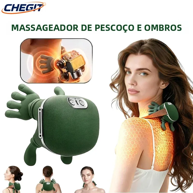 Pescoço ombro massageador dedo pressão shiatsu pescoço volta e ombro massageador elétrico amassar pescoço massagem profunda muscular relaxar