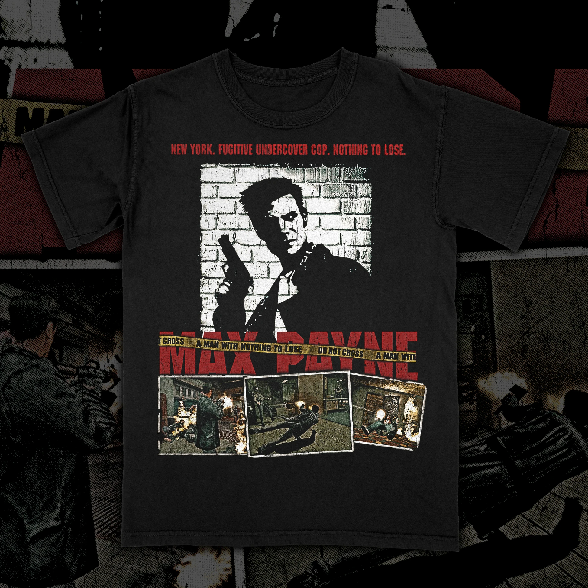 Camiseta Max Payne para hombre, camiseta gráfica de verano con estampado de juego de acción, camiseta vintage de estilo urbano de manga corta y corte holgado