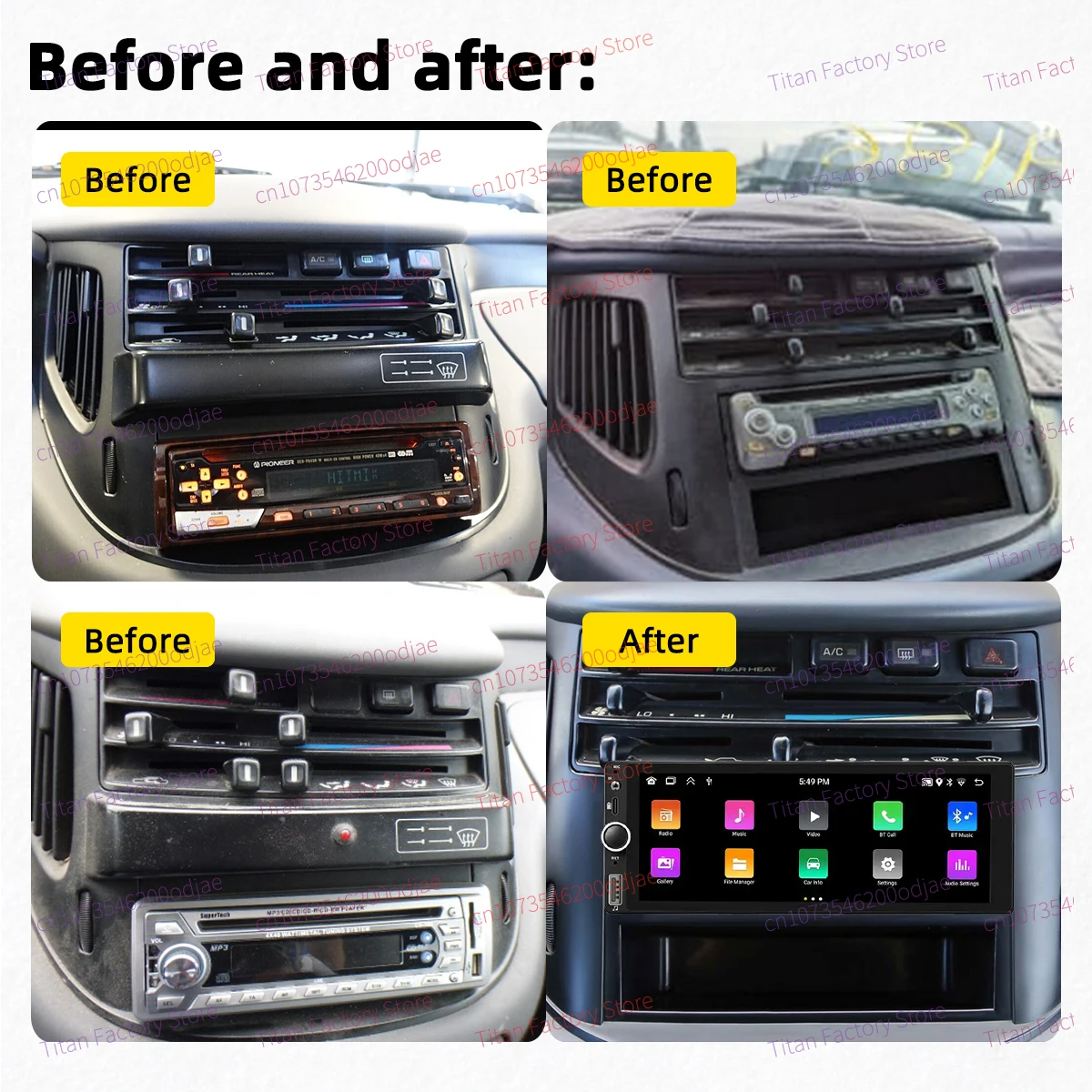 1 Din Car Radio Android for Toyota Previa 1991-1997 6.86