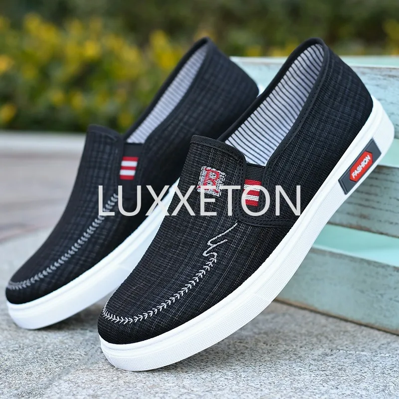 Men Canvas Shoes 2024 New Fashion Summer Men Black Outdoor Walking Mesh Breathable and Anti slip Casual Sports Shoes