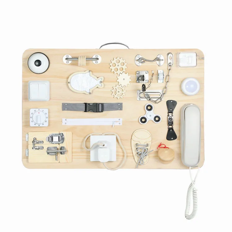 Wooden Montessori busy board trend educational DIY toys preschoolers sensory indoor playground games
