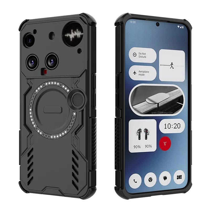 Breathable Heat Dissipation Magnetic Case For Nothing Phone 3 3A Pro Lite Four Corner Shockproof TPU Frame Plastic Back Cover