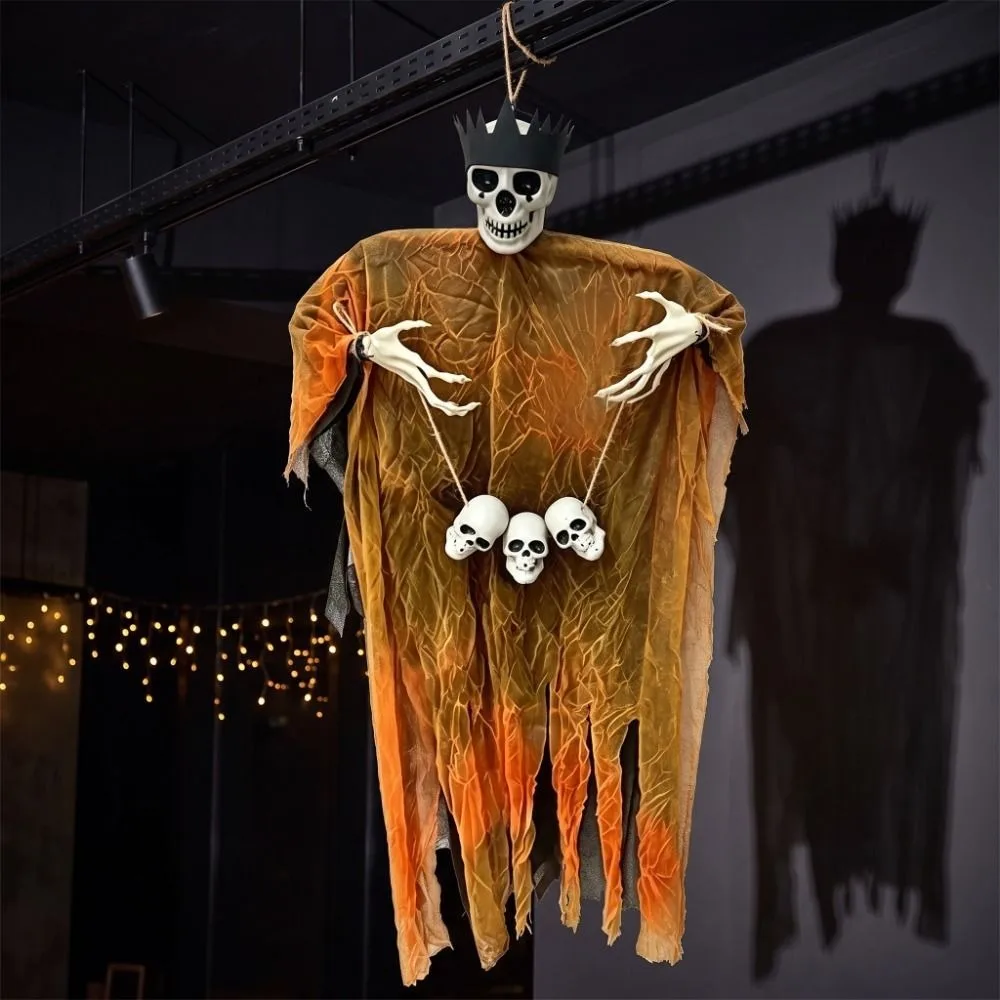 Atmosphere Pendant Hanging Ghost Skull Props Ornaments Halloween Decoration Spooky Scene Layout Haunted House Decoration Outdoor