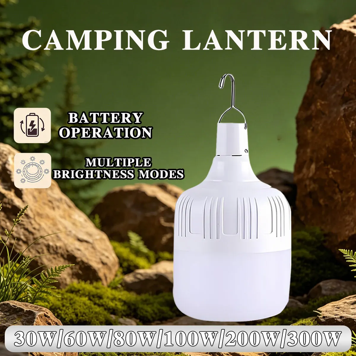 Outdoor USB Rechargeable LED Lamp Bulbs High Brightness Emergency Light Hook Up Camping Fishing Portable Lantern Night Lights