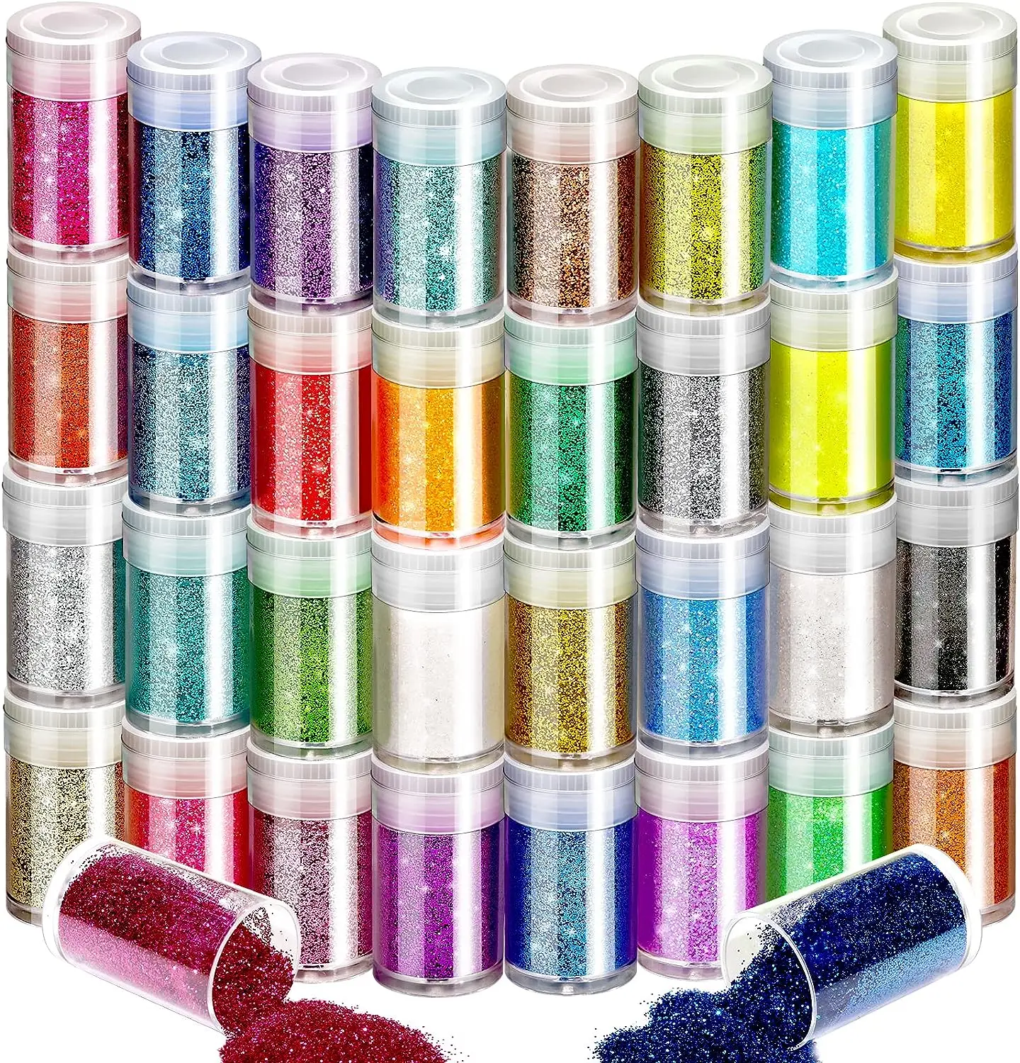 Estilo Holográfico Glitter Corporal Reflexivo, Adequado para Olhos, Rosto, Bochecha, Cabelo, Unhas, Lábios, Glitter Cosmético, Spa, 32 Garrafas