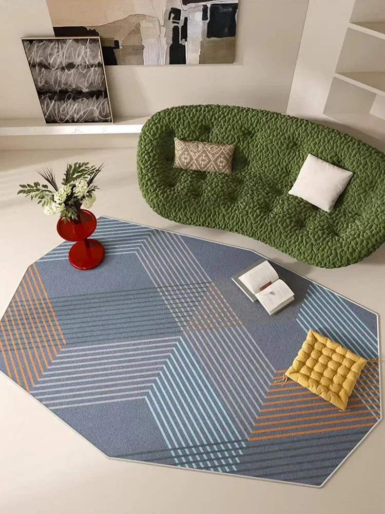 

Easy To Clean Bedroom Carpets Modern Home Decorative Rugs Striped Special Geometric Rug Luxurious Large Size Living Room Carpets