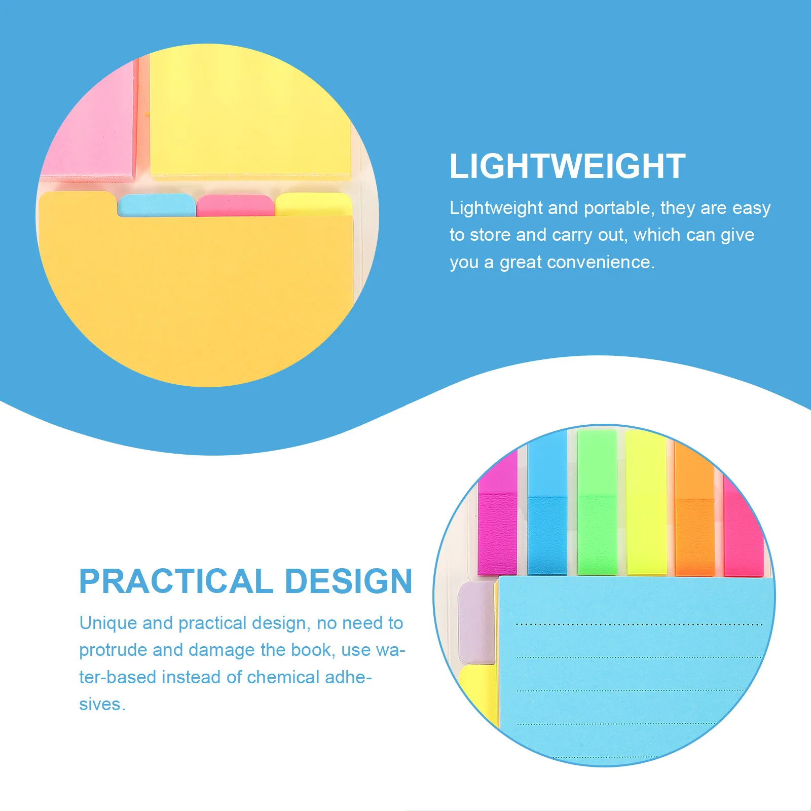 Picture 7: Colorful Portable Memo Pad Self-Adhesive Pads for Books Reports Hardcover Notebooks Smooth Writing Pocket