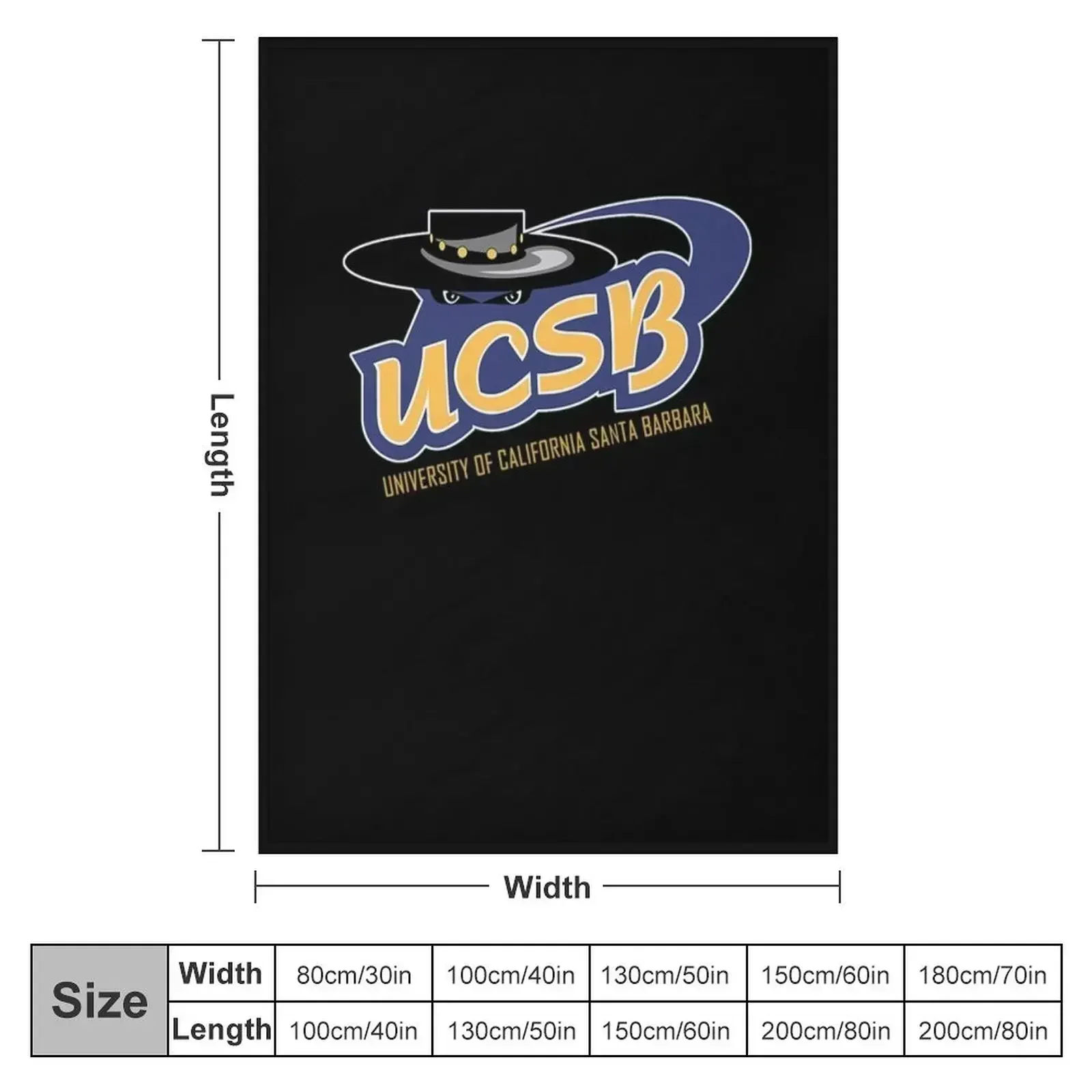 ucsb - university of california santa barbara Throw Blanket sofa bed Large warm for winter Picnic Luxury Designer Blankets