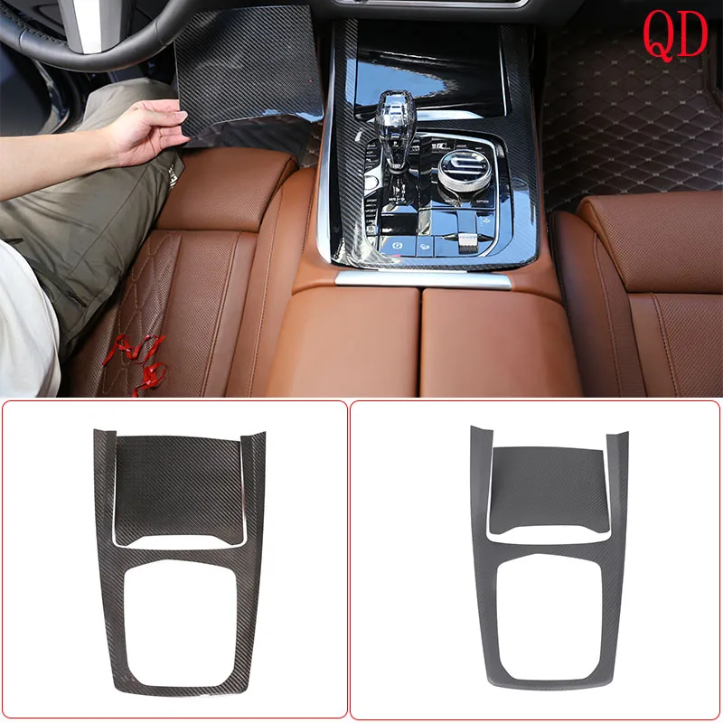 

2Pcs Real carbon fiber For BMW X5 G05 X7 G07 2019-2022 Car center control panel decorative sticker protection accessories LHD
