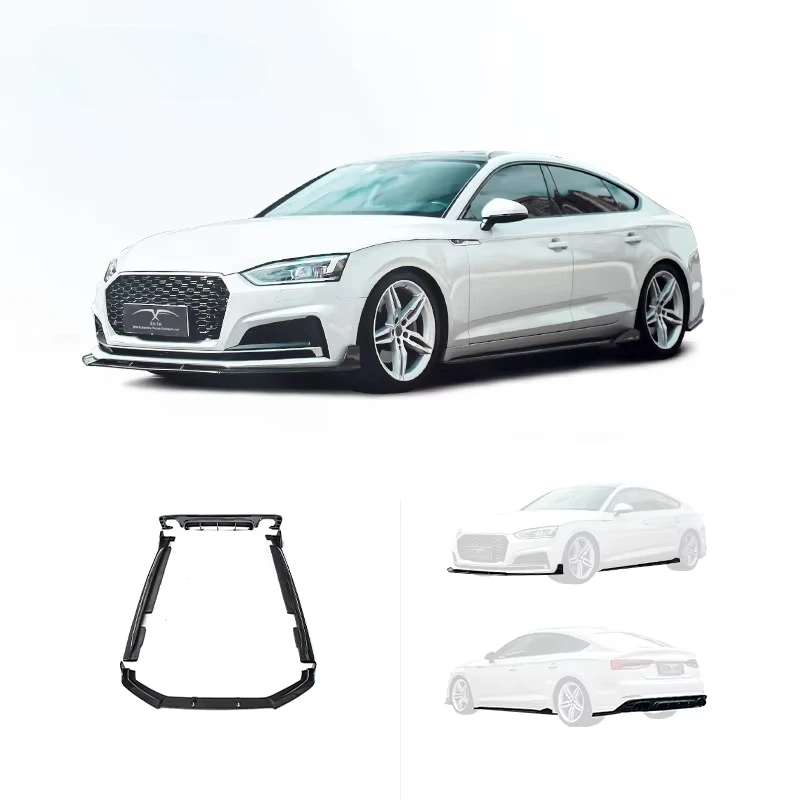 For Audi A5 S5 Upgrade CM Style Body Kit Carbon Fiber Front Bumper Lip Rear Diffuser Side Skirt Car Hood 2019-2020