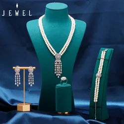 JEWEL Luxury Cubic Zirconia Jewelry Sets For Women Crystal Set Wedding & Engagement Party Dudai Africa Middle East