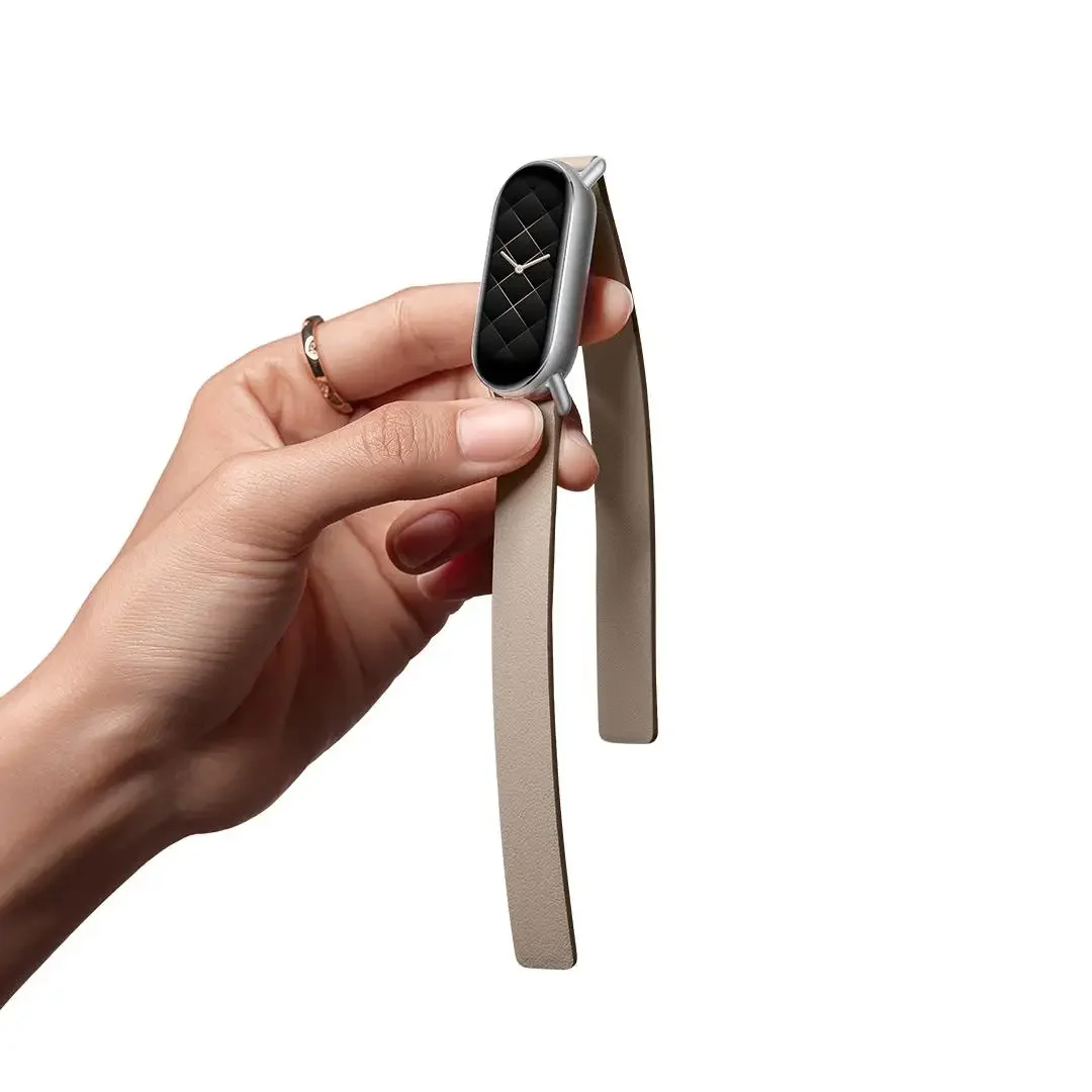 Correa de cuero para Xiaomi Mi Band 9, pulsera magnética de cuero tejido, brazalete hueco, colgante deportivo reemplazable, 100% Original, 2024