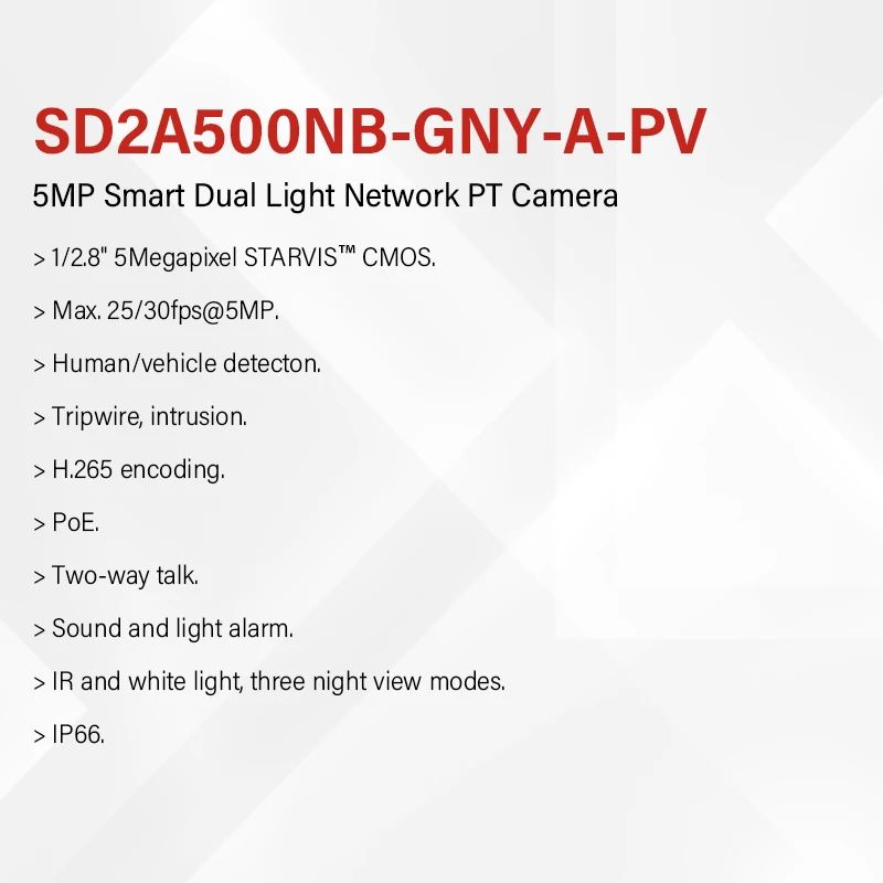 Dahua 5MP Full Color Smart Dual Light Network PT Camera SD2A500NB-GNY-A-PV Outdoor Sound And Light Alarm Human/Vehicle Detection