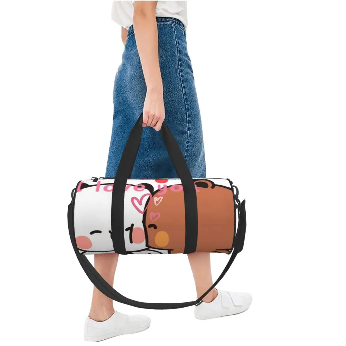 Bear And Panda Bubu Dudu Balloon Large Duffle Gym Bag Multi-Functional Duffle Travel Bags Handbags Fitness bag view 5