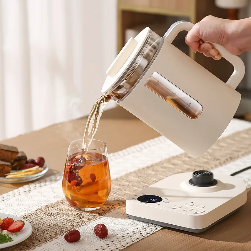 110 فولت/220 فولت وعاء الصحة متعددة الوظائف غلاية كهربائية التحكم في درجة الحرارة الزجاج زهرة إبريق الشاي موعد الحساء يغلي غلاية 1.2L