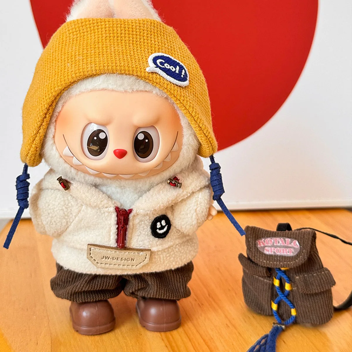 【服のみ】ぬいぐるみ服 17cm ラブブ用 ランタンパンツ ハイキングセット アウトドアスポーツセット 人形服 アクセサリー ギフト