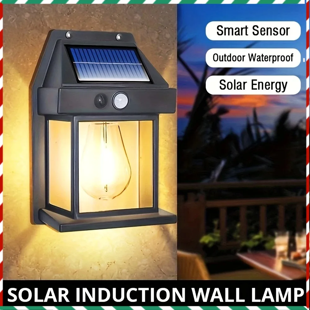 

Outdoor Solar Tungsten Wall Light with Motion Sensor IP65 Waterproof LED Safety Light for Patio Outdoor Deck Porch Barn Garage