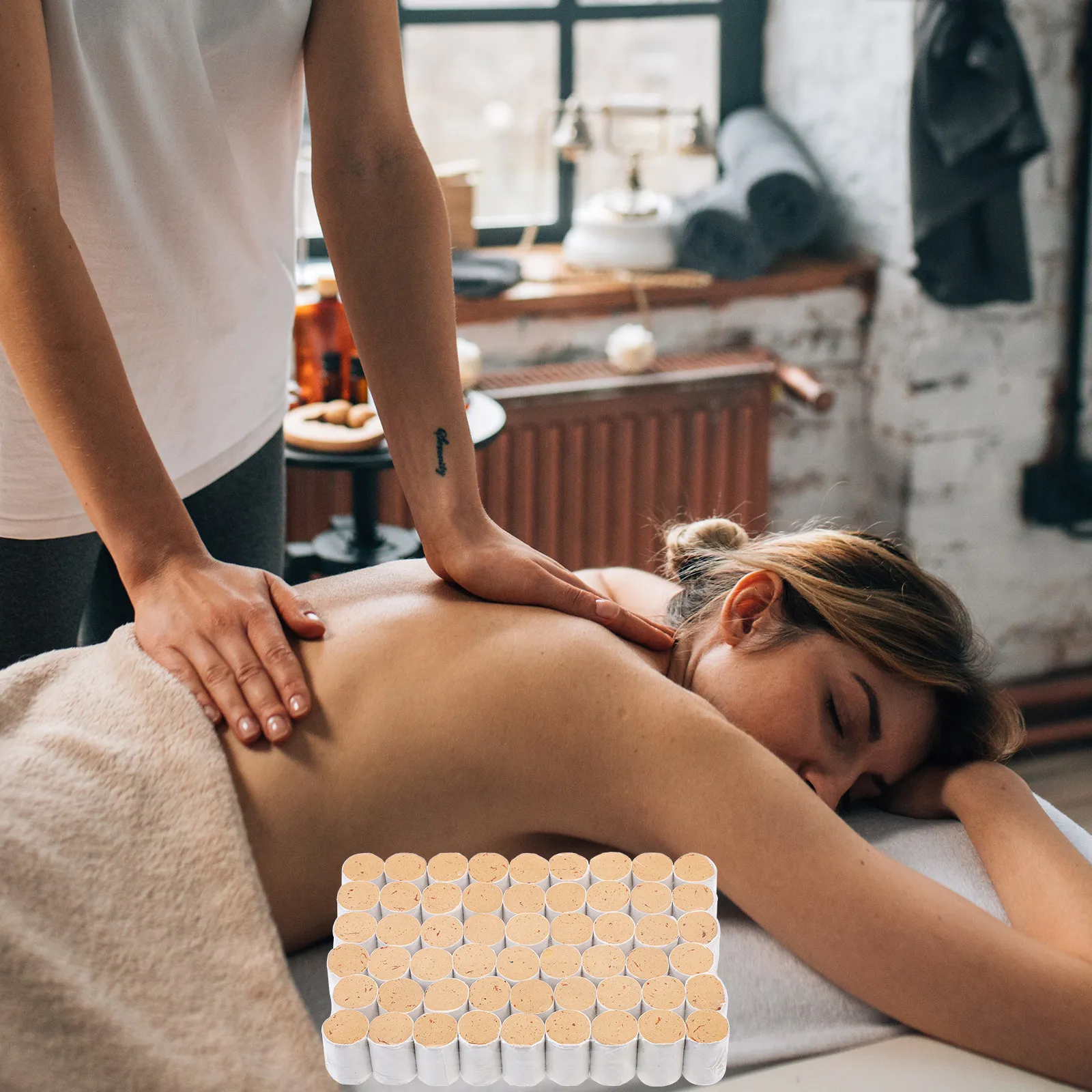 

54Pcs Chinese Traditional Moxa Pillars Hand-Made Safflower Moxa Rolls for Healing Therapy Long-Lasting Burn Moxibustion