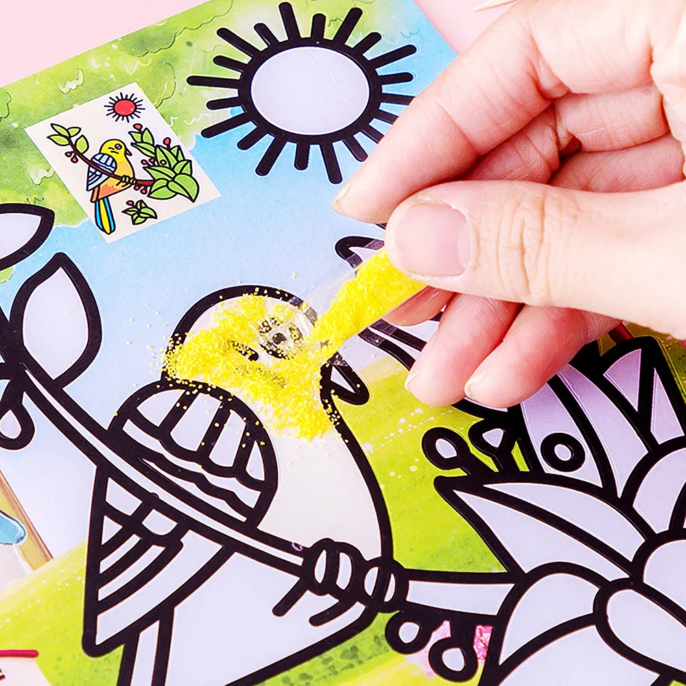 15 Pieces DIY Sand Painting Set for Kids Educational Boys Girls Toys Pinata Stuffed Kids Birthday Gifts