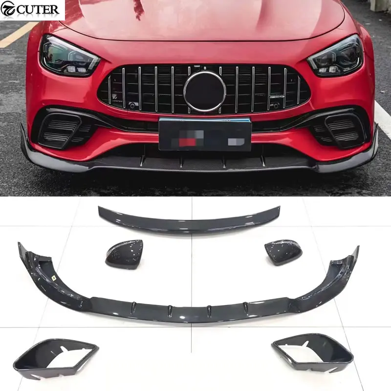 W213 E63s Carbon Fiber Front Bumper Lip Air Vent Mirror Cover Rear Spoiler for Mercedes Benz W213 Car Body Kit 2023