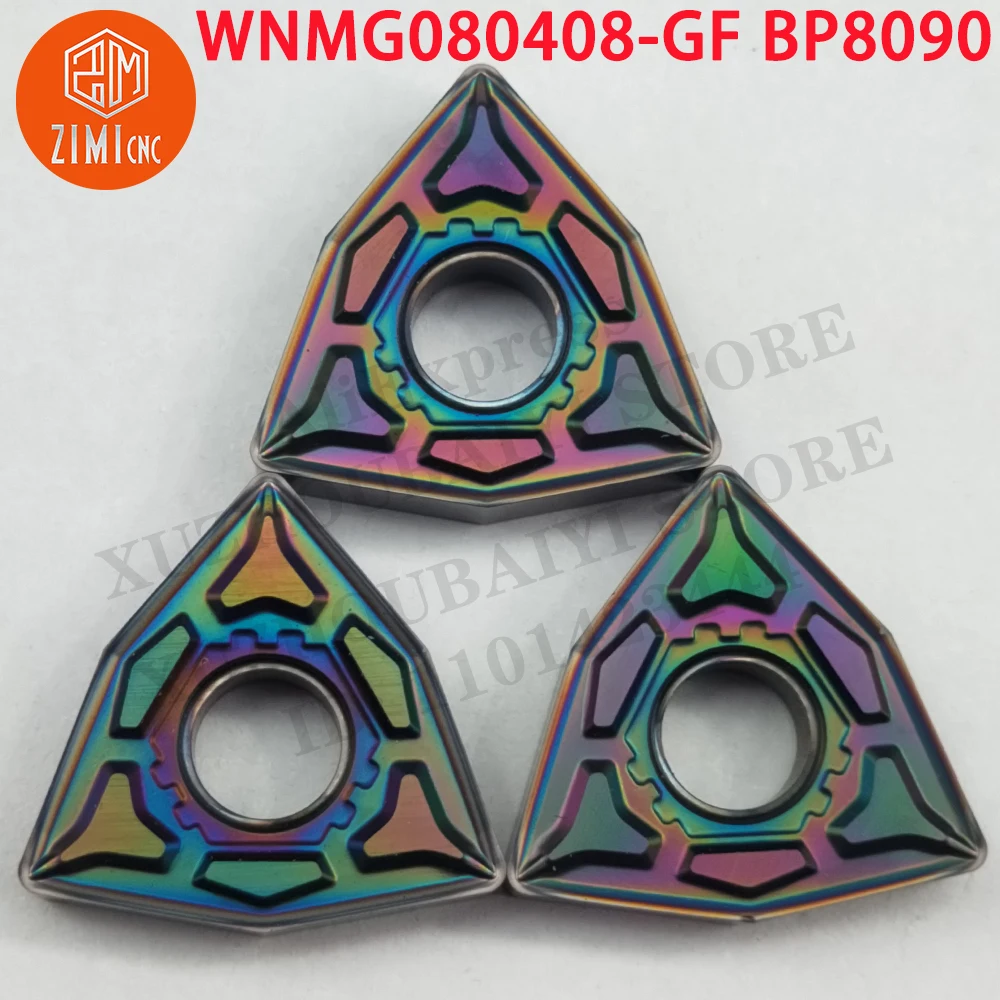 WNMG080408-GF BP8090 WNMG080408-GF Pastilhas de Metal Duro Inserções de torneamento Ferramentas de corte CNC torno de metal lâminas mecânicas do torno do cortador