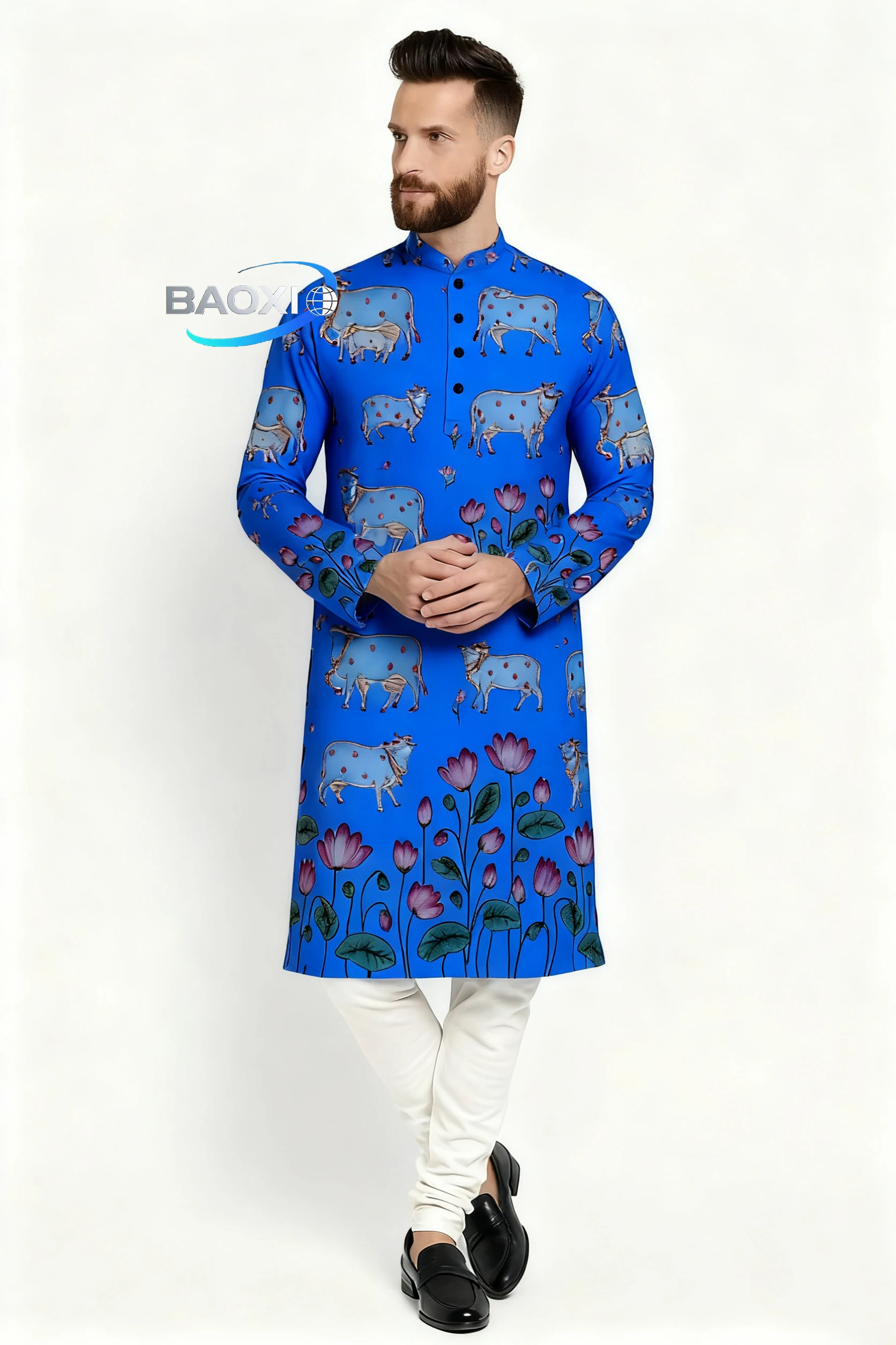 Мужской модный и удобный длинный халат с принтом Курта Дейдара 2025 года, подходящий для всех случаев.